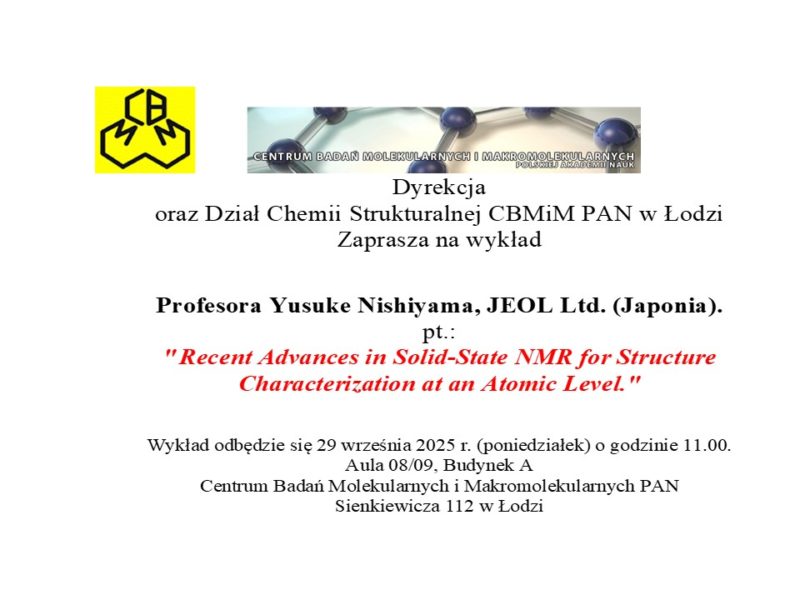 Wykład Profesora Yusuke Nishiyama, JEOL Ltd. (Japonia).