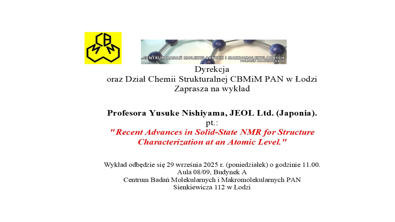 Wykład Profesora Yusuke Nishiyama, JEOL Ltd. (Japonia).