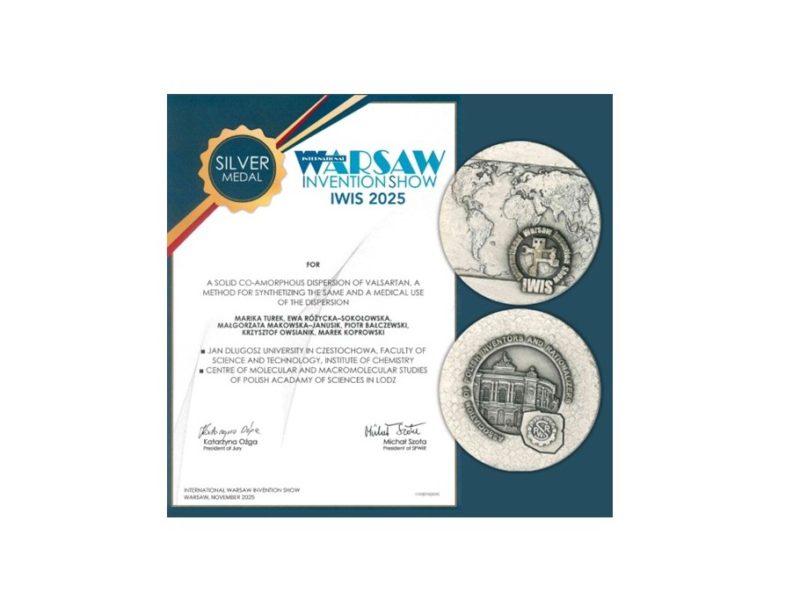 Srebrny medal na 19 Międzynarodowej Warszawskiej Wystawie Wynalazków,  7-9 listopada 2025 r.