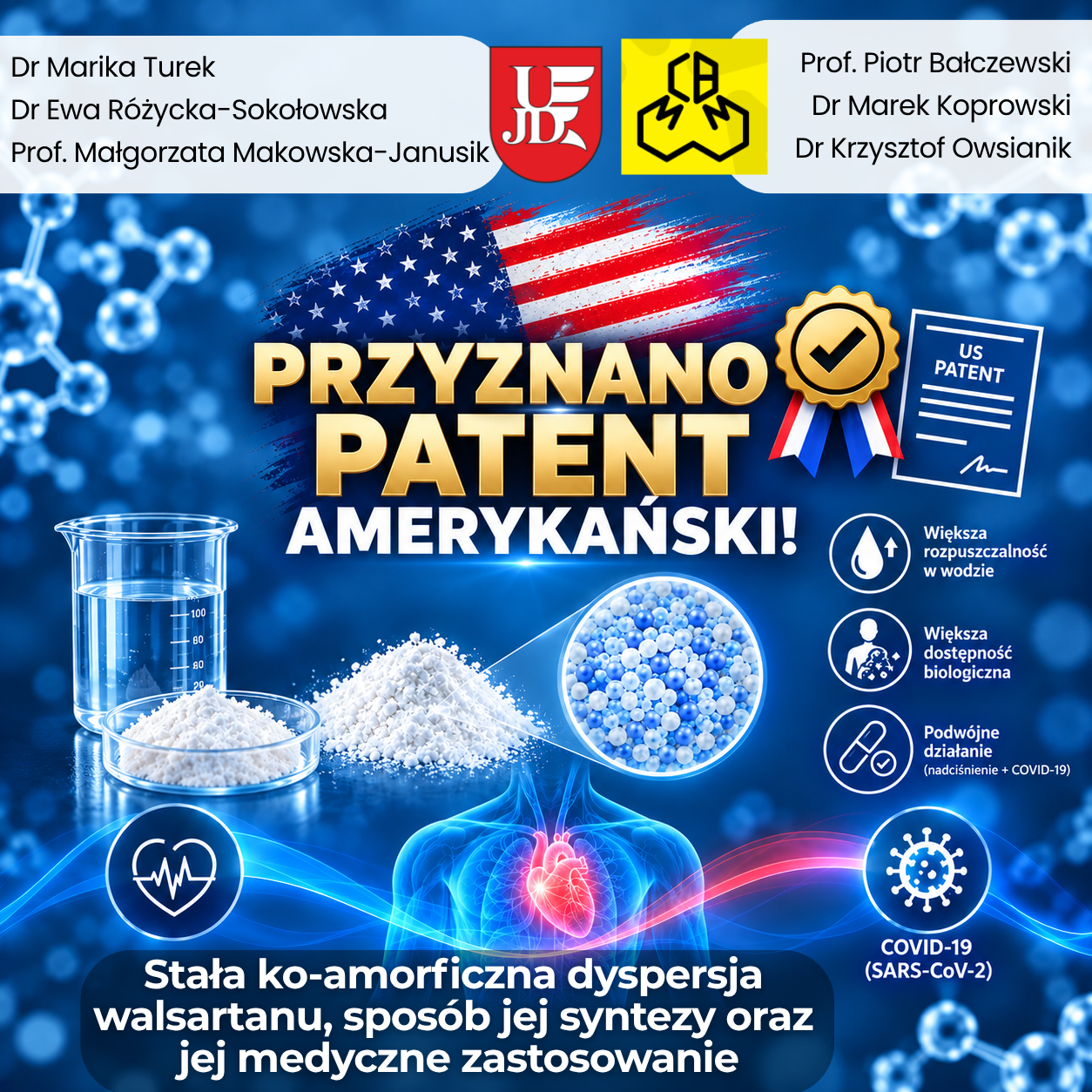 Patent amerykański dla zespołu współtworzonego przez naukowców CBMM!